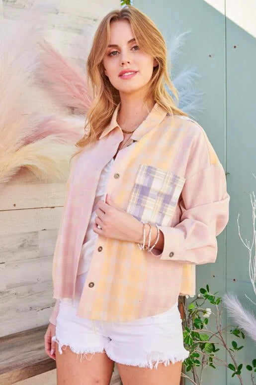 Spring Time Plaid Top