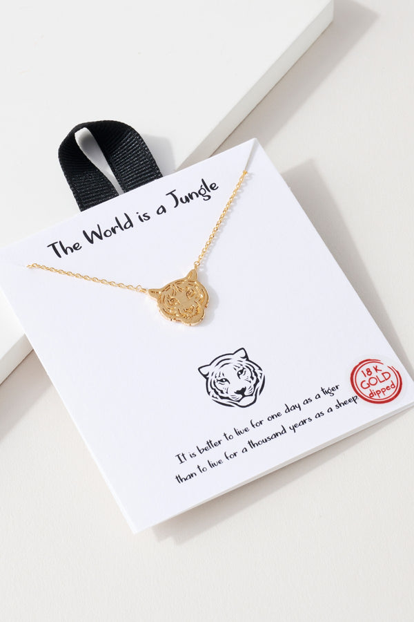 Tiger Necklace - Silver or Gold