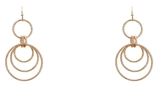 Gold Layered Double Circle 2" Earring