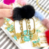 Puff Crystal Drop CZ Hoops - Taylor Shaye