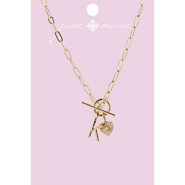 In A  Letter Initial Necklaces Lock with Heart