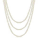 Gold Triple Layered Chain 16"-18" Necklace