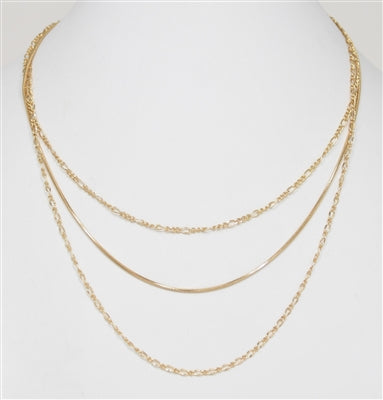 Gold Dainty Chain Triple Layered 16"-20" Necklace
