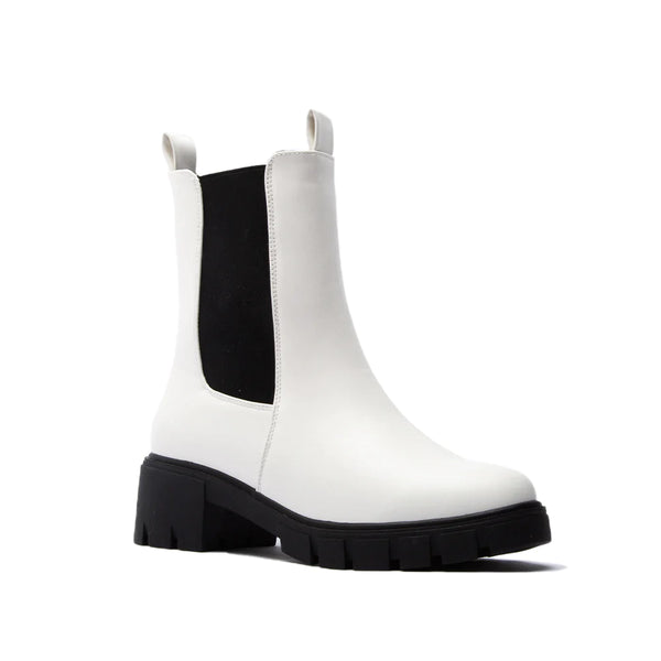 The Renley Boot - White and Black