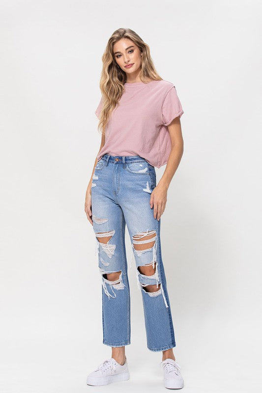 Straight Shooter Straight Leg Distressed Jeans