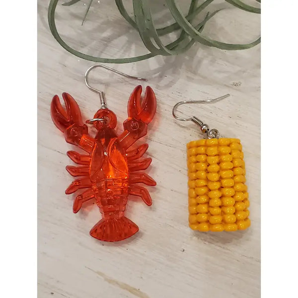 Crawfish and Corn Earrings