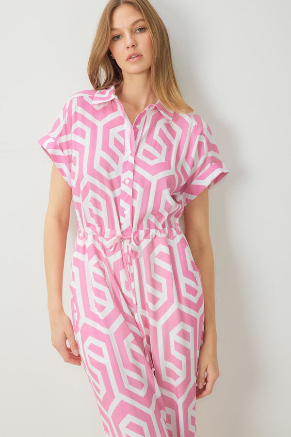 Jump Into Spring Jumpsuit - Pink
