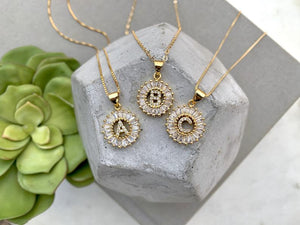 Initial Clear Crystal Necklace