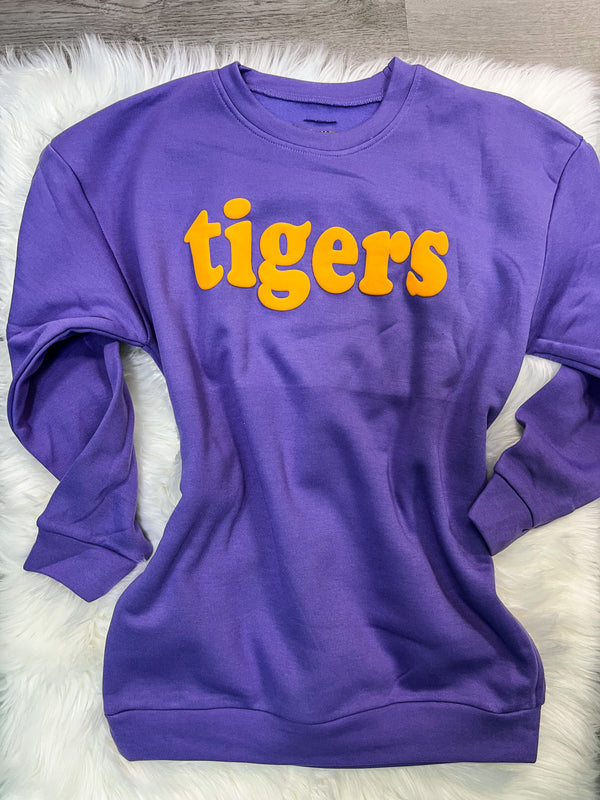 Tiger Puff Letters Sweatshirt