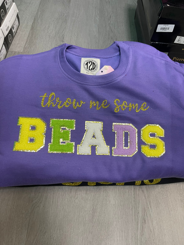 Throw Me Some Beads Mardi Gras Sweatshirt