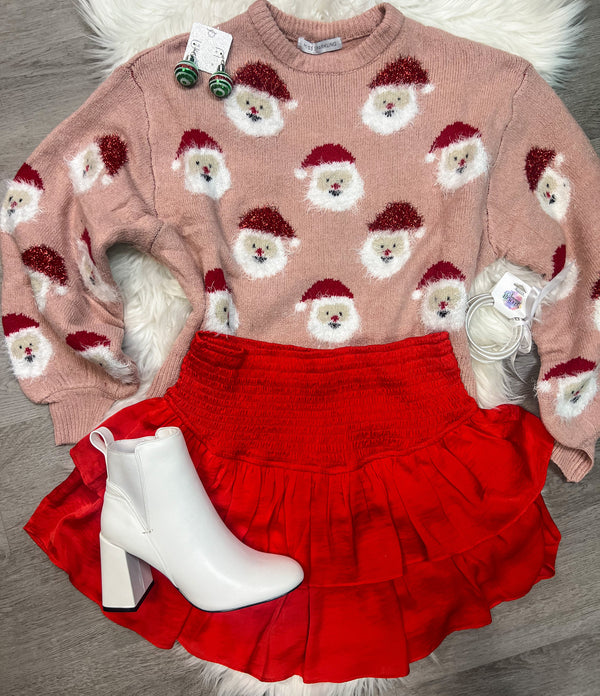 Santa Claus Lane Sweater - Blush