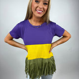 Fun in Fringe Mardi Gras Top