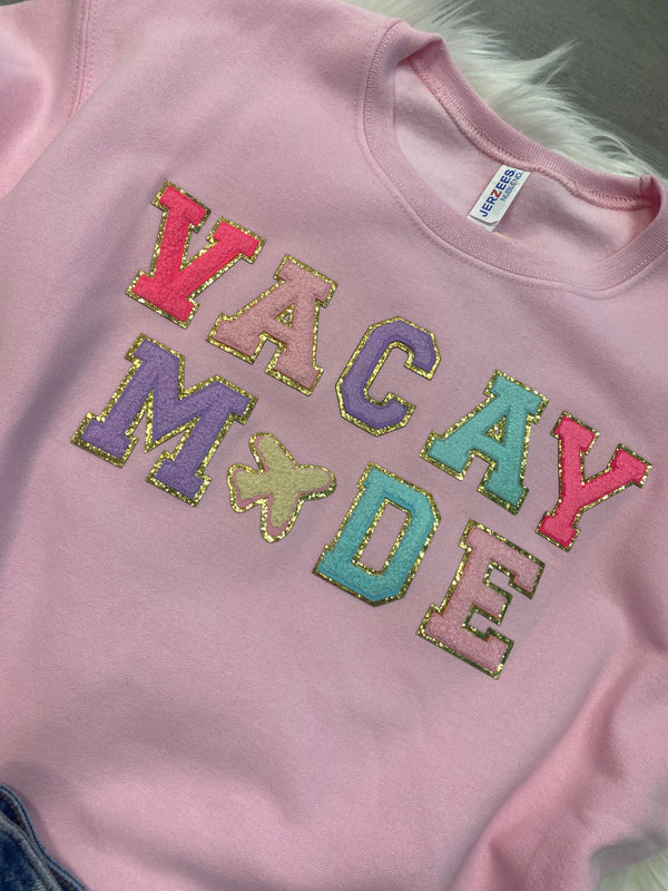 Vacay Mode Pink Patch Sweatshirt