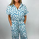 Jump Into Spring Jumpsuit - Blue