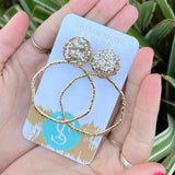 Glitter Top Hoops Earrings - Taylor Shaye