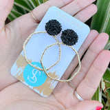 Glitter Top Hoops Earrings - Taylor Shaye