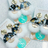 Black and Gold Tassel Drops - Taylor Shaye