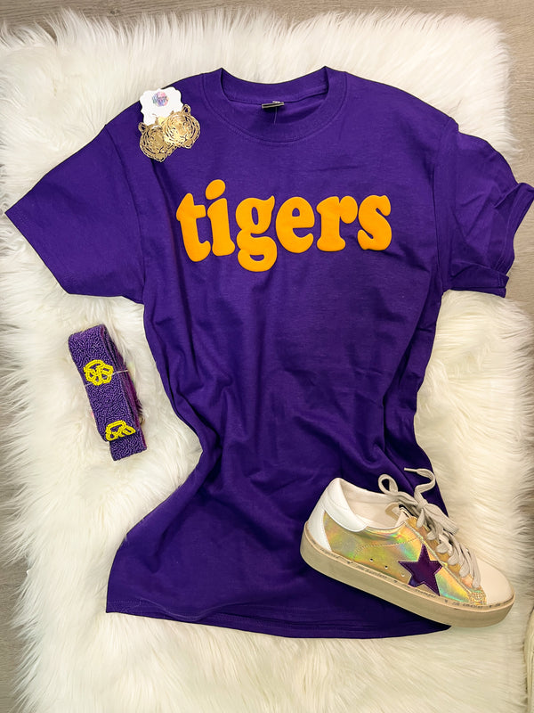 Tigers Puff Letter Graphic Tee