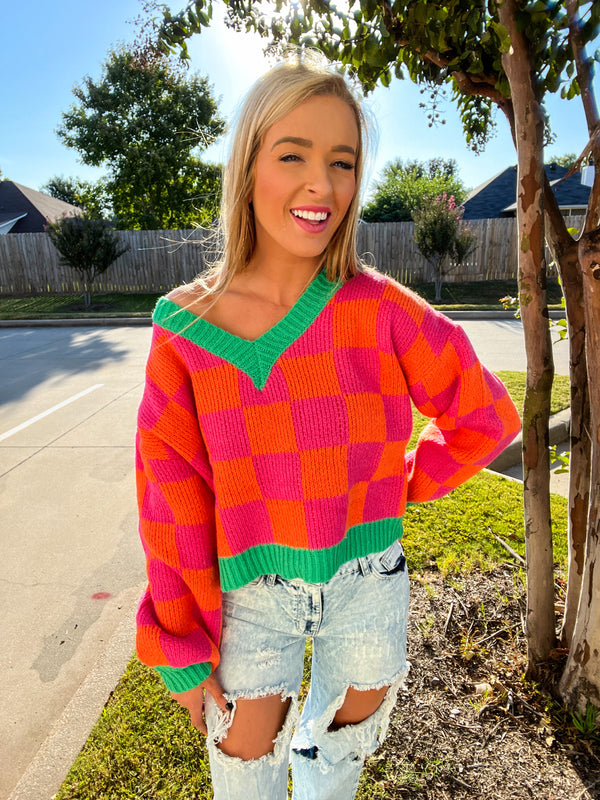 Life in Color V Neck Sweater