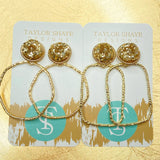 Glitter Top Hoops Earrings - Taylor Shaye