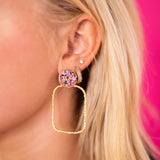 Glitter Top Hoops Earrings - Taylor Shaye