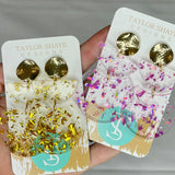 Double Flake Acrylic Oval Drops