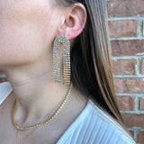 Rhinestone Chain Tassel Drops - Taylor Shaye