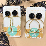 Glitter Top Hoops Earrings - Taylor Shaye