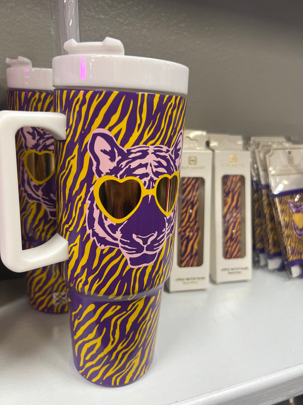 Tiger Head with Sunglasses Tumbler