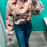 Santa Claus Lane Sweater - Blush