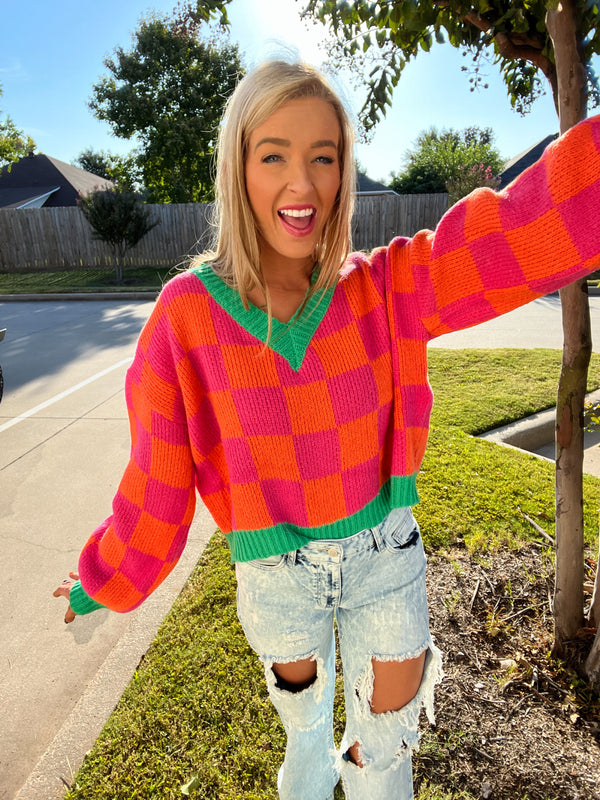 Life in Color V Neck Sweater