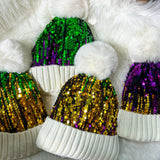 Mardi Gras Sequin Beanie