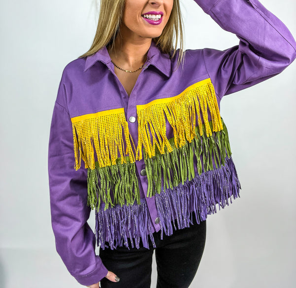 Show Me The King Cake Fringe Jacket