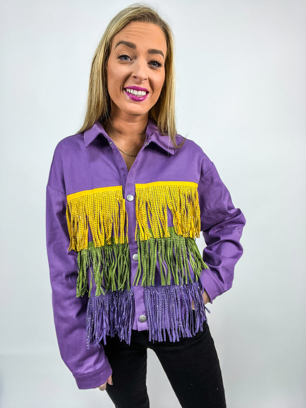 Show Me The King Cake Fringe Jacket